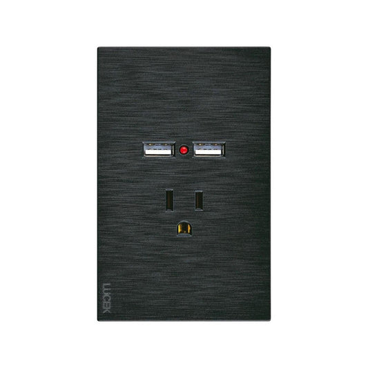 Placa Con 1 Contacto Y 2 Entradas USB Lucek Línea Flat - Flash Sales